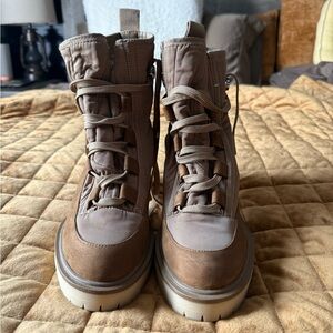 Dolce Vita Celida Lace-Up brown ankle boots Block Heel Platform sz 8